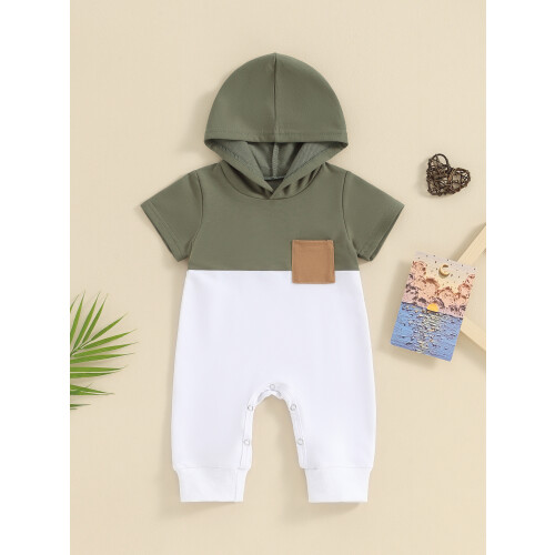(3-6 Months, Army Green) Tutina estiva per per bambini. 1