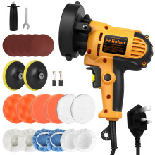 Buffer Polisher, 1000W Powerful Buffer Polisher, 600-3700 rpm Rotary Buffer Waxer Kit with 5" Backing Plate, Car Polisher for Car Detailing