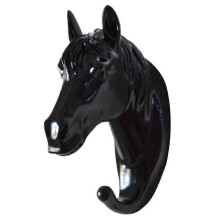 (Style B, Multicolor) Horse Head Resin Hook Animal Clothes Hanger Wall Decoration for Hallway Cloakroom