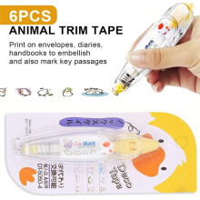 DIY Cartoon Press Type Decoratieve Pen, Ally-Pocket Tape Pen, Schattige Dieren Scrapbooking Dagboek Decoratie Tape Pen, C-12 Stuks