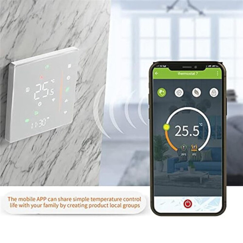 WiFi  Termostat Temperaturregulator Veckoprogrammerbar StöDer Touch Control-3A Svart 1