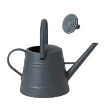3.8L Garden Watering Can with Ergonomic Curved Handle, Detachable Spout and Durable Gray Design