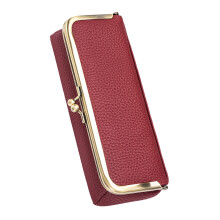Sunglasses Storage Magnetic Closure Convenient-Wine Red