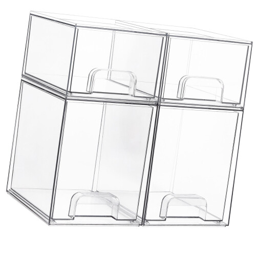 4pcs Stackable Infant Bottle Storage Drawers for Feeding Addons