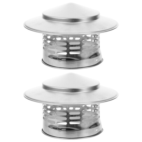 2Stk Kaminabdeckung Silber Robust Und Regenfest