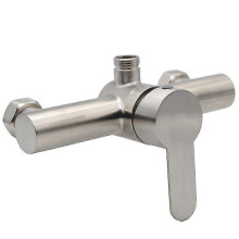 Stainless steel single lever wall mounted shower mixer tap, hot and cold water, 1 piece - RiRi