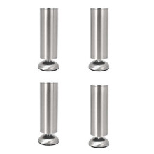 Set Of 4 Furniture Legs Stainless Steel Adjustable - PR