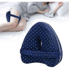(blue) Knee pillow for side lying, orthopedic pillow with memory foam white
