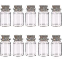 Ri - 10 Pcs Small Glass Bottles with Cork Lids, Mini Glass Bottles with Stoppers Empty Spell Jars Small Message Bottles Tiny Wishing Bottles Miniature