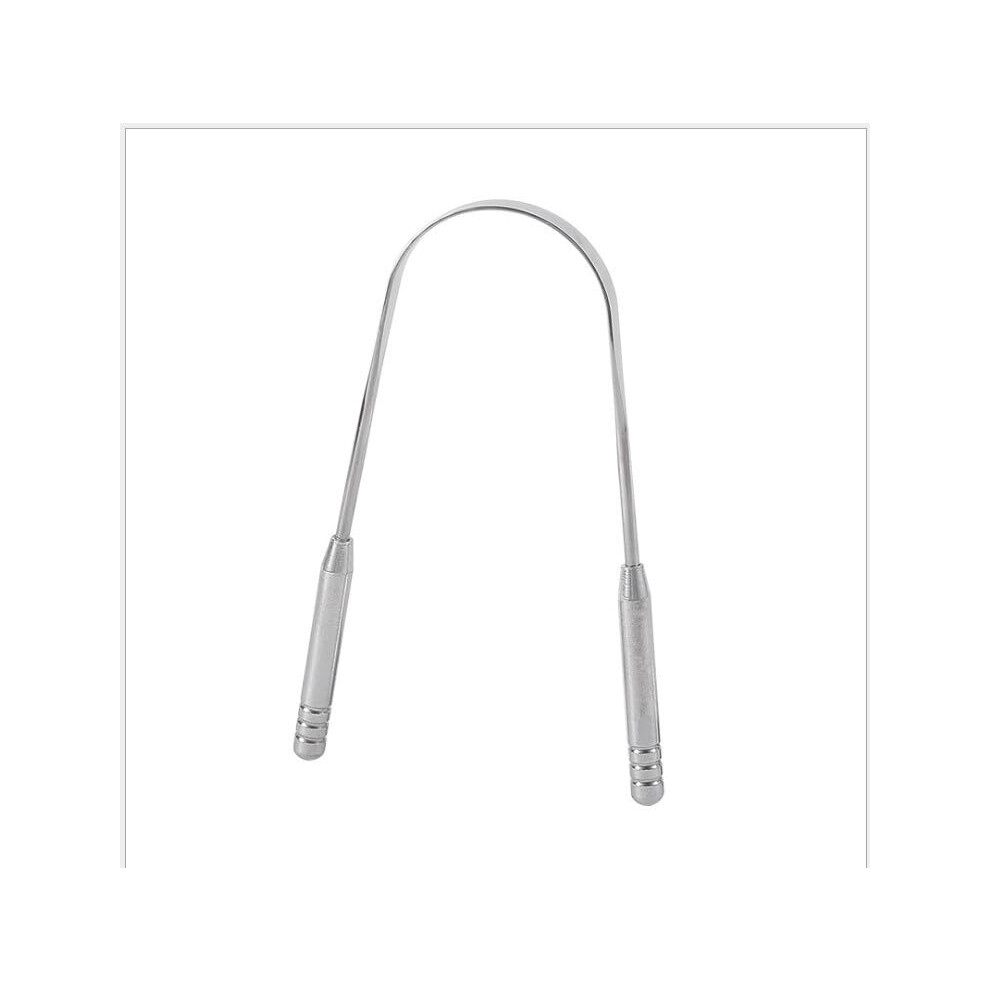 Stainless Steel Tongue Scraper for Fresh Breath, Ergonomic Grip Metal Tongue Cleaner for Adults