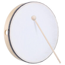 10 Inch Wooden Frame Drum with Stick, Lightweight Hand Percussion Instrument for Singing and Beginner Use