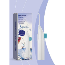 Cordless Manual Water Flosser for Teeth, Adjustable Pressure Dental Irrigator, 10oz Tank, IPX7 Waterproof White