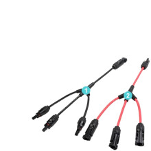Solar Y Branch Connector 30A Pair, MC4 Parallel Connector 1 to 3 for Solar Panel System Black Red