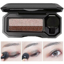 (B) Two-Tone Eyeshadow, Lazy Dual Color Eyeshadow Glitter Gradient Eye Shadow Palette Easy Quick Makeup Eyeshadow Set With Brush