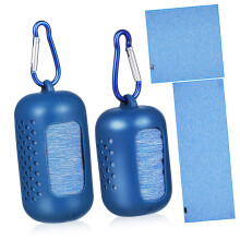Microfiber Travel Towel Set 2pcs Quick Drying Lightweight Towels for Gym Hiking Yoga with Pouch Gem Blue