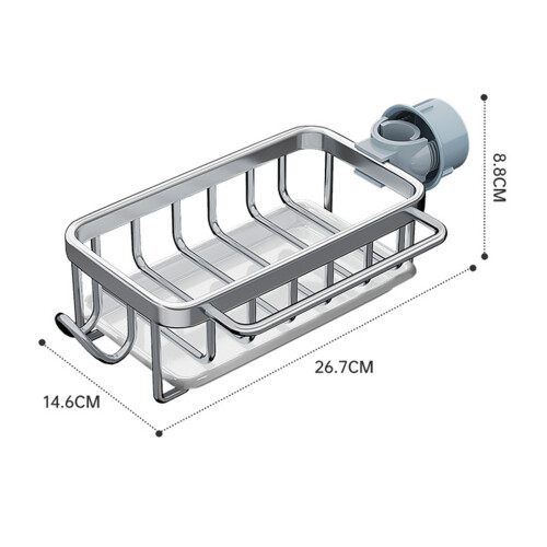 Multifunctional Sink Caddy for Dish Soap Sponge Brush with Drip Tray 1