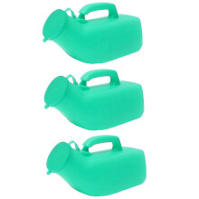 3x Urinflasche für Männer mit Deckel, autoklavierbar, für Reisen, Camping, Patienten, 1,2 l, Grün