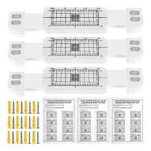 Lot de 3 dispositifs de surveillance des fissures, indicateur d'angle en acrylique, instrument de mesure