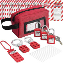 Kit di blocco e segnalazione elettrica, 26 pezzi per impianti industriali, energia elettrica e macchinari.