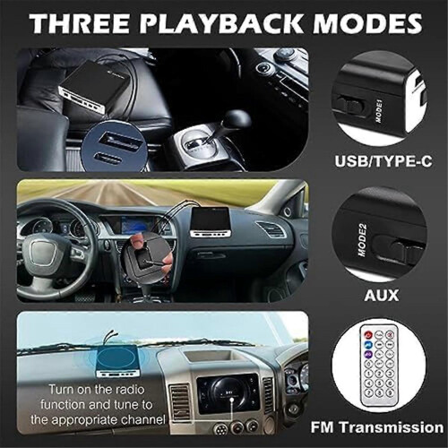 Externer Universal-CD-Player für Auto/TV/Laptop mit USB- oder Typ-C-Anschluss und AUX-Anschluss 2