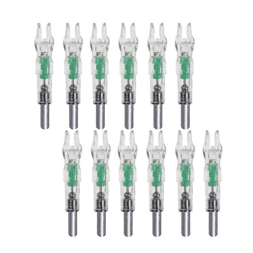 Pontas de flecha com LED, automáticas - 12 unidades, compatíveis com arco e flecha de 6,2 mm para caça.