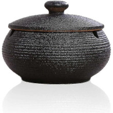 Ceramic Ashtray With Lids - Windproof, Indoor/outdoor Cigarette Ashtray For Smokers - Home Office Decor