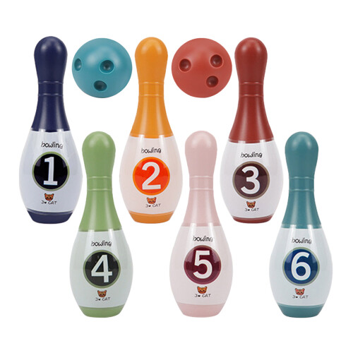 1Set Indoor-Bowling-Set Kunststoff Für Kinder Mit Buntem Design
