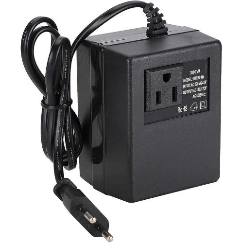 Conversor de voltagem de 300W com plugue europeu, compatível com 220V-110V.