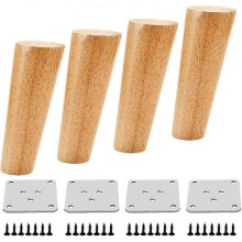 6cm Wooden Furniture Legs with Mounting Kit