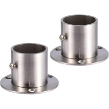 Pack Stainless Steel Flange Brackets Compatible with Closet Rod, 32mm Diameter, Wall Mounted Bracket Compatible with Clothes Rail