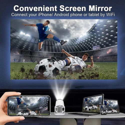 Προβολέας 5G 4K Smart HD LED WiFi Bluetooth HDMI. USB Android Office Home Cinema, Προσφορά 50% 1