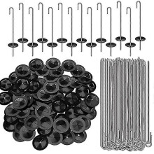 100 Packs Solar Panel Guard Clips, Stainless Steel Wire Fence Fasteners Animal Guard Roll Kit For Solar Panel