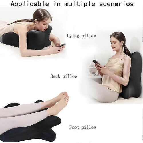 Couples Pillow with 27 Ergonomic Tilt, Contoured Memory Foam Support for Side Sleepers, Black 2