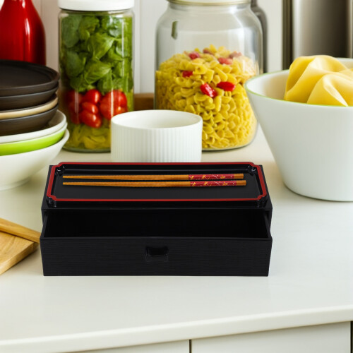Multifunktionaler Chopstick Organizer Dunkelbraun Für 2