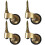 Solid Brass Furniture Casters with Threaded Stem, Set of 4 1