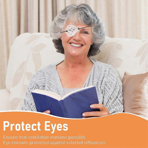 Máscara ocular transparente com 9 orifícios e cordão ajustável, compatível com cuidados pós-operatórios. 2