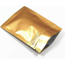100 Pieces Aluminum Foil Pack Bag Zipper Top Flat Mylar Pouches Coffee Storage (Gold)