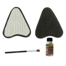 Kit speciale di supporto per le orecchie del cane con spazzola e colla, compatibile con taglie medie e grandi.