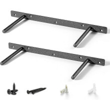 Heavy Duty Floating Shelf Bracket 2 Pcs Solid Steel Supports