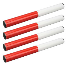4-teiliges Kinder-Staffellauf-Set mit PVC-Stäben in Rot und Weiß, geeignet für Leichtathletik und andere Sportarten.