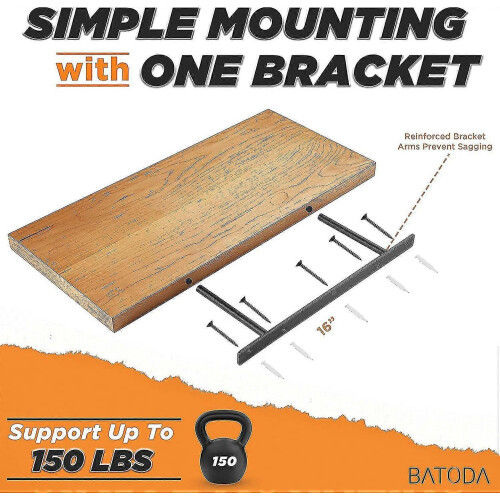 Heavy Duty Floating Shelf Bracket 2 Pcs Solid Steel Supports 1