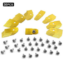 Lot de 30 lames de rechange en acier inoxydable pour tondeuse Husqvarna, 35 x 18 mm - Argent