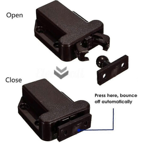 Touch Release Catch Latch, Push To Open Catch Lock With Automatic Pop-up Function Cabinet Lock, Push Latch For Cupboard, Drawer, 6 Pack 2