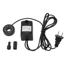 Pompa sommergibile 8W 600LPH IP68 ultra silenziosa per fontane con luce LED colorata, compatibile con laghetti e animali acquatici.