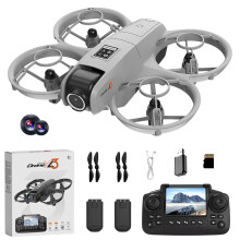 Mini Drone with HD Dual Camera, Foldable RC Quadcopter YL3 with Long Battery Life, Propeller Guard and 360 Flip for Beginners (Grey)