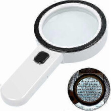 Lighted Reading Magnifier, 30X Magnifying Glass with 12 LED Light, Handheld Magnifying Magnifier, Illuminated Magnifier for Reading, Jewelry - RIpj