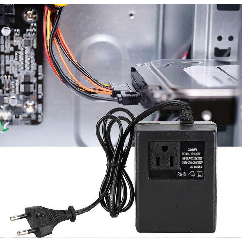Conversor de voltagem de 300W com plugue europeu, compatível com 220V-110V. 1