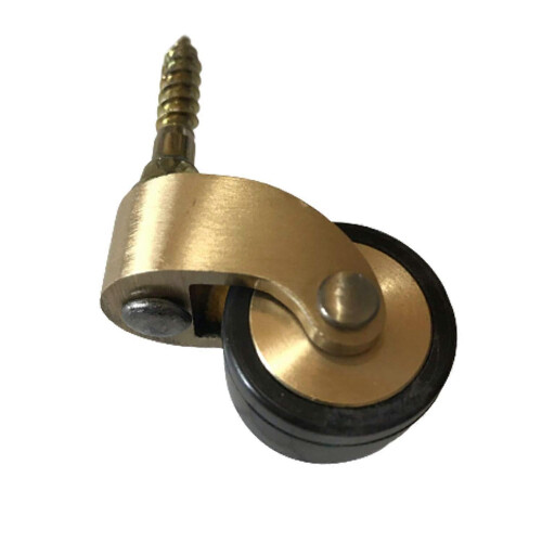 Solid Brass Furniture Casters with Threaded Stem, Set of 4 2