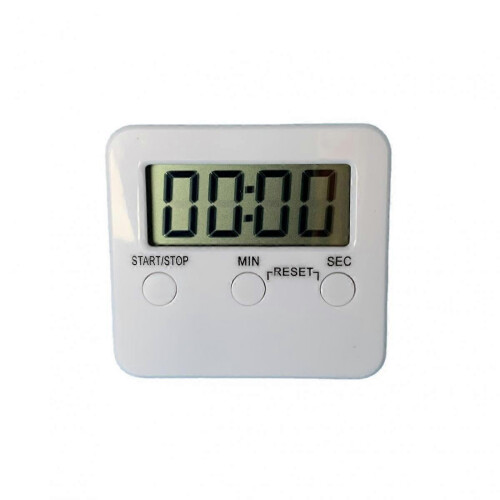 Digital Kitchen Timer for Cooking And Learning Large Digital Loud Alarm Magnetic Back Rack Cooking Timer for Baking (White)