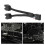 Computer Motherboard USB 2.0 9Pin to Dual 9 Pin Extension Cable Black 3